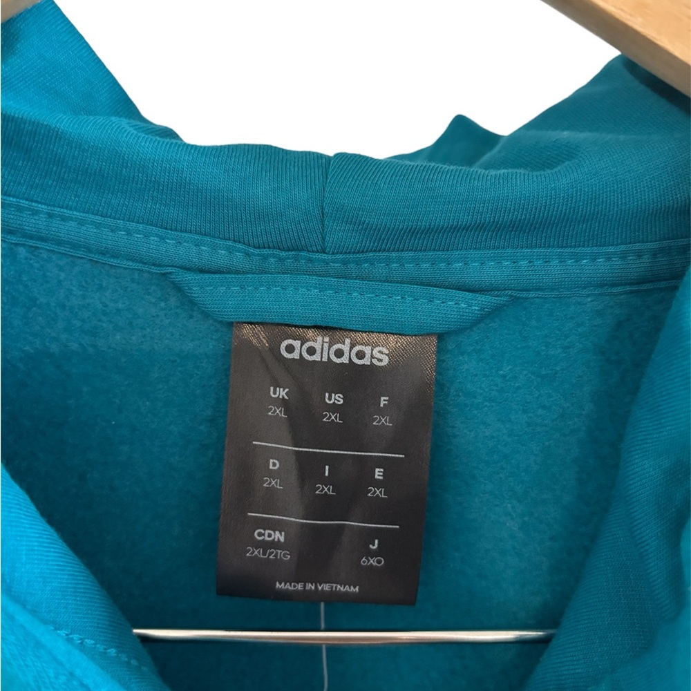 NWT Adidas Adicolor 3 Stripes Teddy Fleece Hoodie Size 2XL - Picture 4 of 7